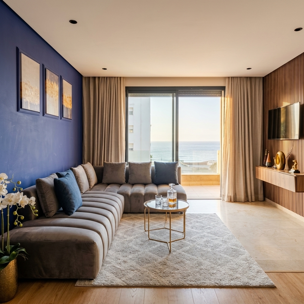 Séjour contemporain avec vue sur l'Océan Atlantique